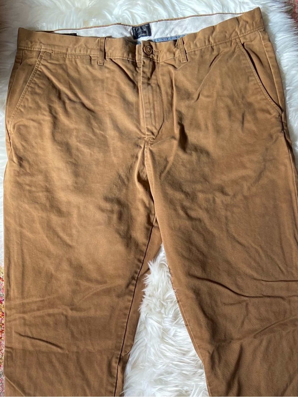J. Crew Men's Caramel Brown Flannel Lined Chinos